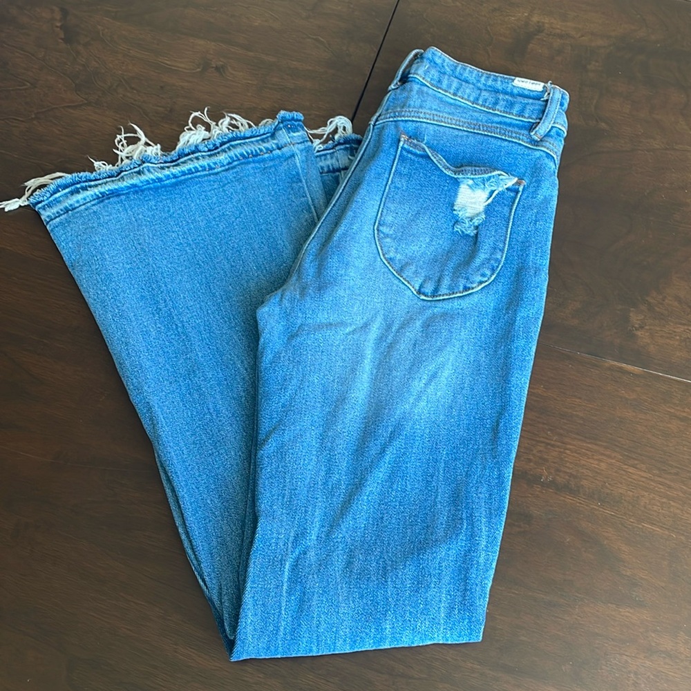 SOLD Almost Famous Wide Leg Flare Ripped Jean